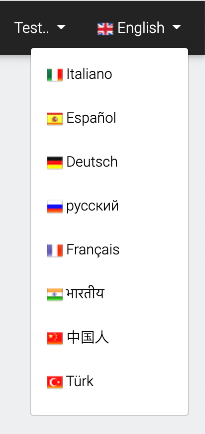List of available languages